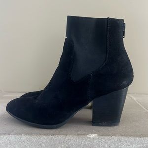 Women’s suede ankle booties with back zipper
